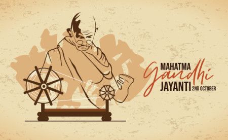 Happy Gandhi Jayanti Creative Illustration