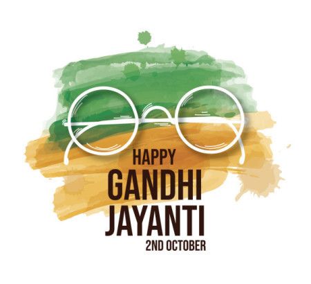 Gandhi Jayanti Poster Design With Glasses