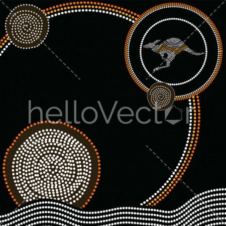 Aboriginal art vector painting.