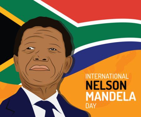 Nelson Mandela Day Banner With Portrait