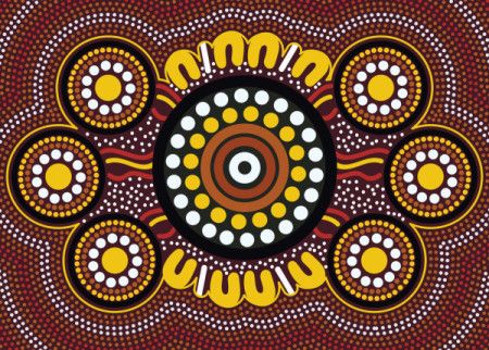 Aboriginal style of dot artwork - Vector