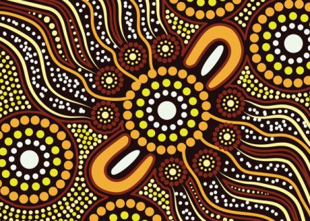 Aboriginal style of dot artwork - illustration