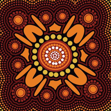 Australian Aboriginal Dot Design Vector Painting