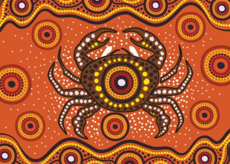 Crab art in aboriginal dot style
