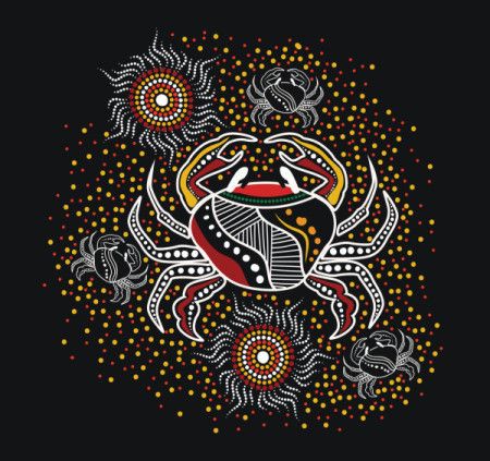 Aboriginal style of crab art - Illustration