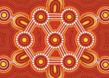 Aboriginal dot connection concept artwork - Vector
