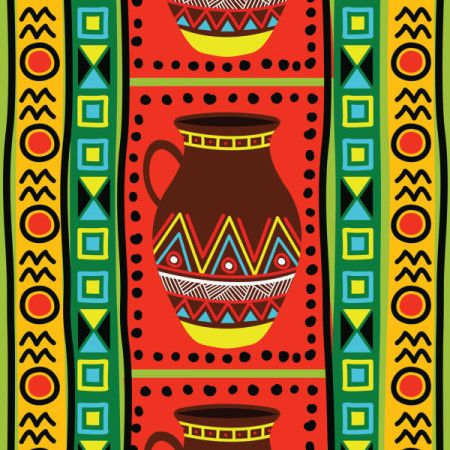 Pottery African Art Background - Vector