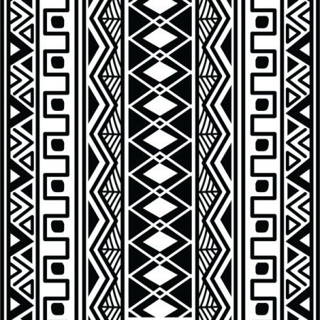 Maori Polynesian Tribal Seamless Pattern - Vector