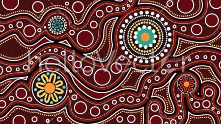 Aboriginal art background - Vector illustration