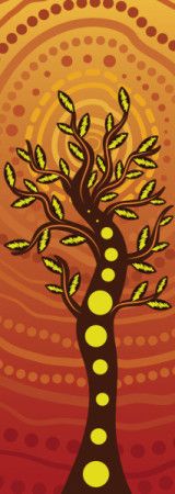 Aboriginal dot tree vector artwork