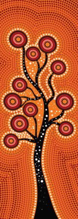 Aboriginal style of tree dot art