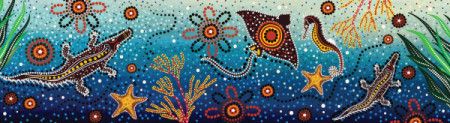 Underwater concept aboriginal dot painting