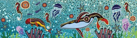 Aboriginal vector painting, Underwater concept