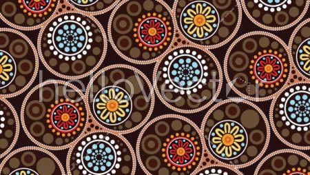 Aboriginal landscape dot art background - Vector illustration