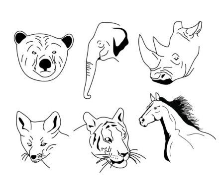 Illustration Drawing Of A Animals Outline Collection