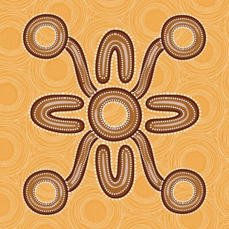 Vector aboriginal style of dot artwork