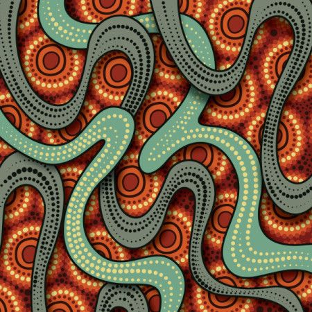 Australian Aboriginal Dot 3d style background