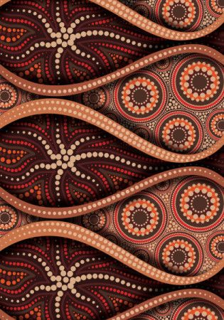 Brown Aboriginal Dot Painting Illustration