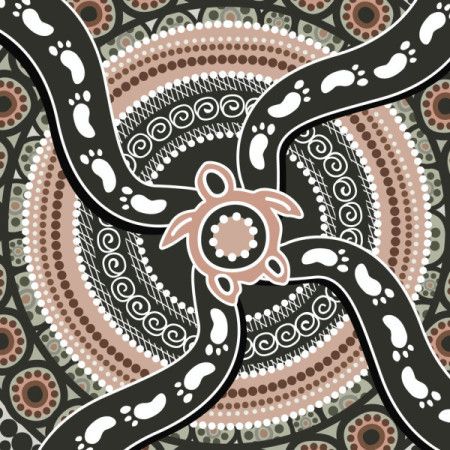 Aboriginal turtle art background