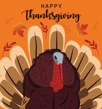 Thanksgiving background with turkey