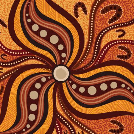 Vector aboriginal style of dot artwork