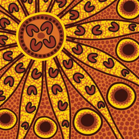 Aboriginal dot art style vector background