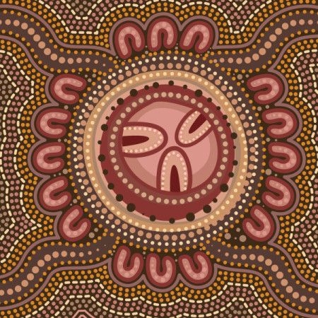 Aboriginal dot art style vector painting