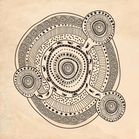 Aboriginal style of back and white artwork