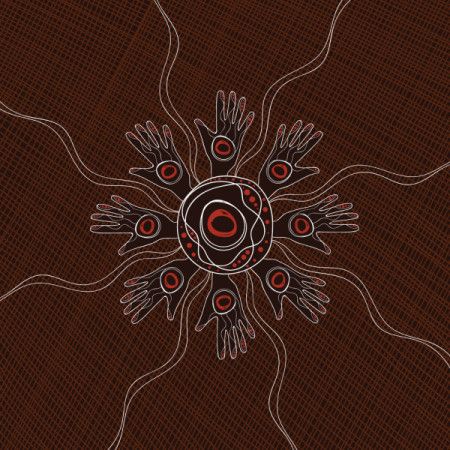 Brown aboriginal style of unity concept art - Illustration