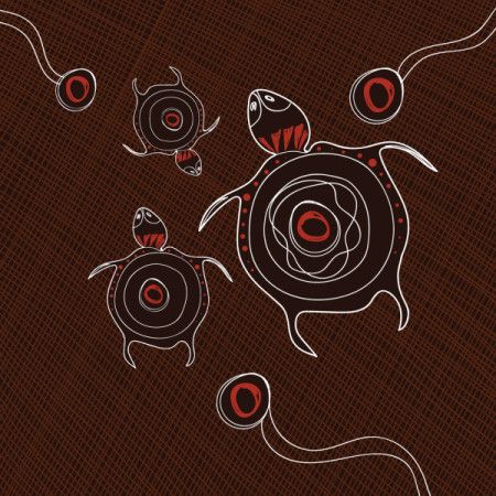Aboriginal style of turtle art - Illustration