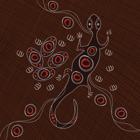Aboriginal style of lizard art - Illustration
