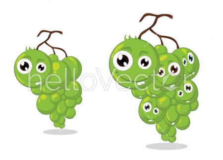Grapes cartoon characters - Vector illustration