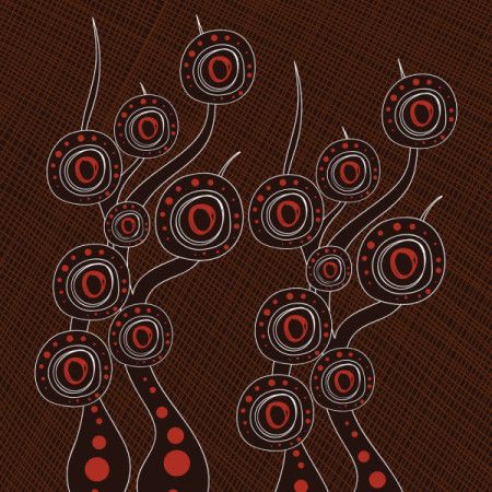 Brown aboriginal style of tree artwork