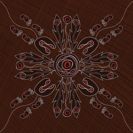 Brown aboriginal vector art illustration