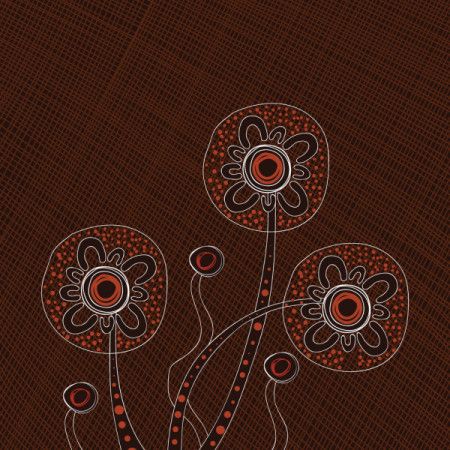 Brown aboriginal vector tree art