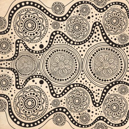 Grey aboriginal dot art design background