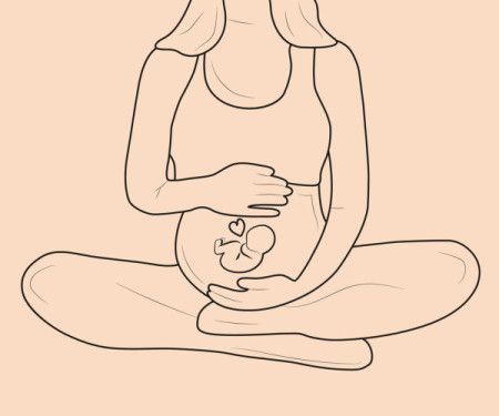 Illustration of a pregnant woman line art