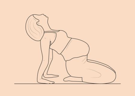 Pregnancy and yoga concept line drawing