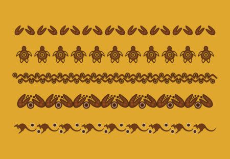 Printable aboriginal art border design set - Illustration
