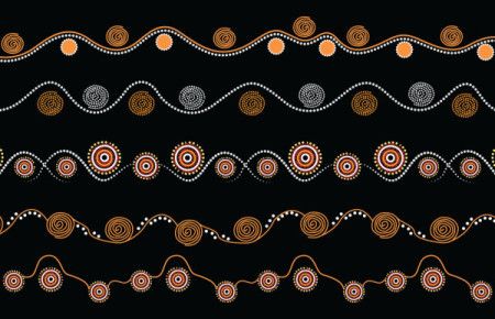 Simple aboriginal dot border design background