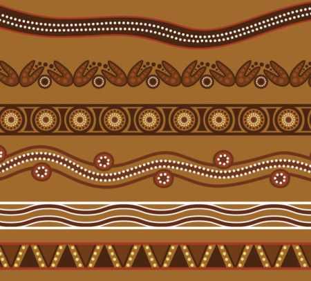 Brown aboriginal design vector background