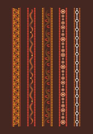 Set of aboriginal dot art dividers design