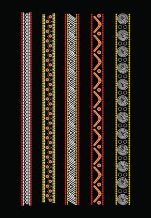 Printable aboriginal art border design set - Illustration - Download ...