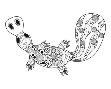 Platypus drawing in aboriginal art style - Vector illustration