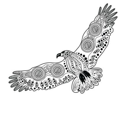 Eagle drawing in aboriginal art style - Vector illustration