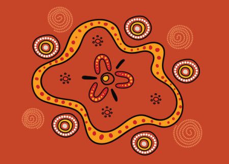 Simple aboriginal dot art illustration
