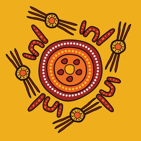 Simple aboriginal dot artwork illustration