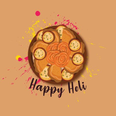Indian traditional food banner for Holi festival