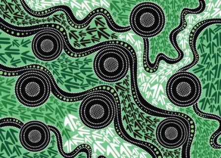 Aboriginal art vector kangaroo track background