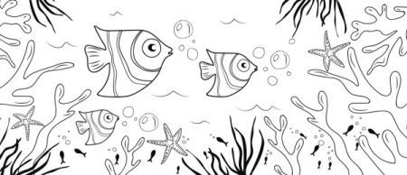 Underwater coloring page for kids - Illustration